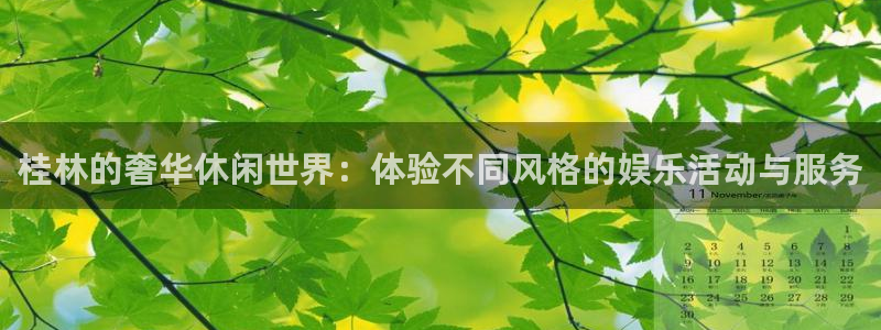 壹号app下载链接：桂林的奢华休闲世界：体验不同风格的娱乐活动与服务