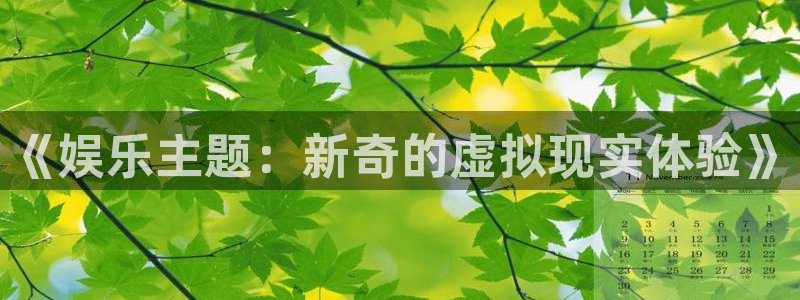 壹号app下载官网娱乐：《娱乐主题：新奇的虚拟现实体验》